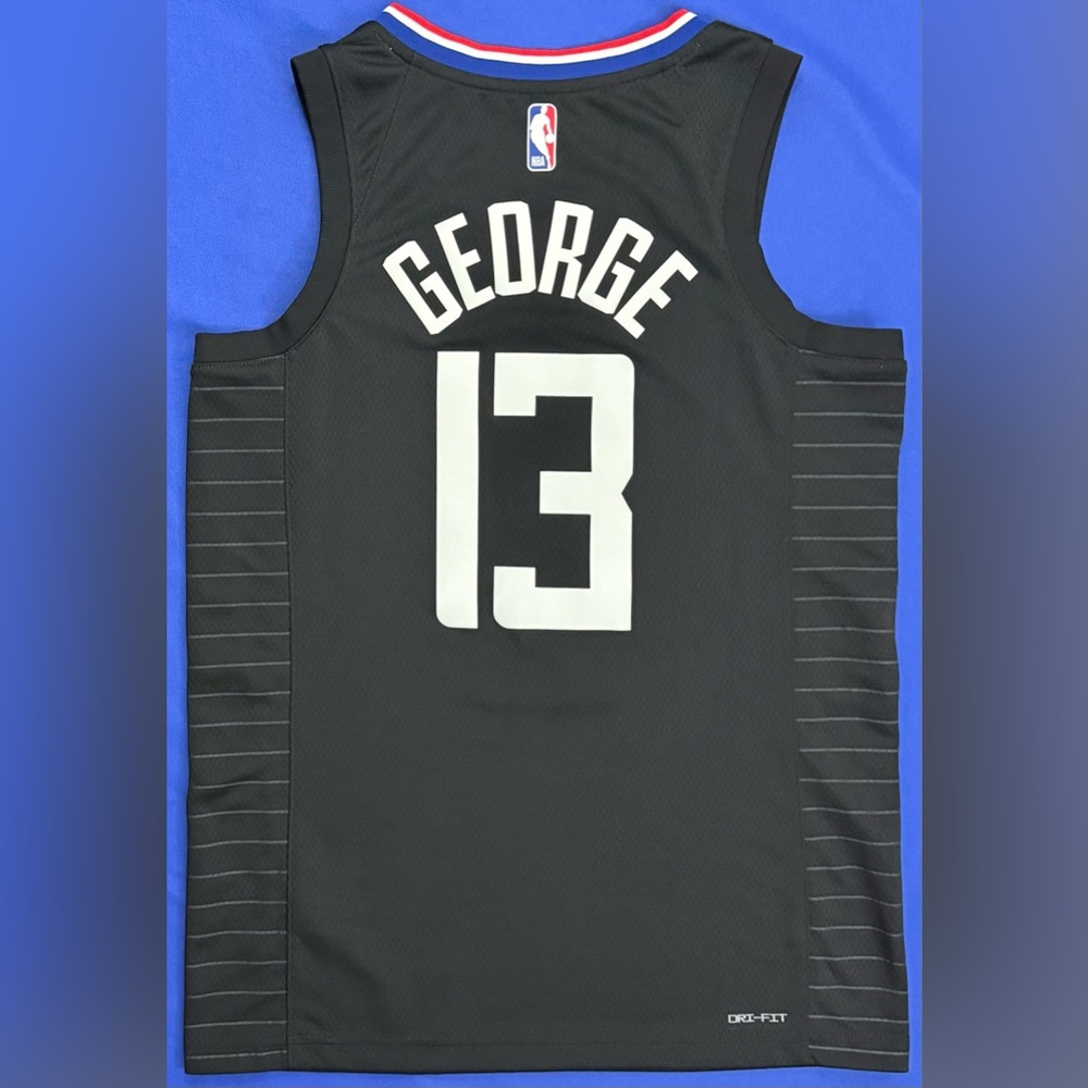 Jordan Paul George Los Angeles Clippers #13 Black Statement Swingman Jersey 44 - Picture 7 of 8